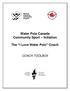 Water Polo Canada Community Sport Initiation. The I Love Water Polo Coach