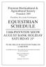 Poynton Horticultural & Agricultural Society Founded 1885 EQUESTRIAN SCHEDULE. 118th POYNTON SHOW AUGUST BANK HOLIDAY SATURDAY 25 th