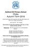 Ashford CE Primary School Clubs Autumn Term 2018