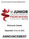 Junior Grand Prix of Figure Skating 2018/19. Richmond, Canada. September 12 to 15, 2018 ANNOUNCEMENT