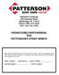 OPERATIONS/PARTS MANUAL FOR PATTERSON'S STRAP WINCH