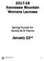 KENNESAW MOUNTAIN HIGH SCHOOL Spring Women s Lacrosse Tryouts Page 1 of 13