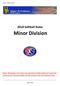 2018 Softball Rules. Minor Division