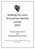 Walking For Lions Annual Lion density survey 2013