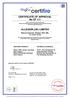 CERTIFICATE OF APPROVAL No CF 111 ALLEGION (UK) LIMITED