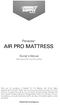 Panacea AIR PRO MATTRESS. Owner s Manual. Please keep and refer to this Owner s Manual.