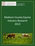 Madison County Equine Industry Research 2013