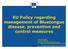 EU Policy regarding management of Bluetongue disease, prevention and control measures