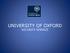 UNIVERSITY OF OXFORD SECURITY SERVICE