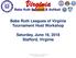 Babe Ruth Leagues of Virginia Tournament Host Workshop Saturday, June 16, 2018 Stafford, Virginia