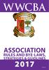 WWCBA ASSOCIATION RULES AND BYE-LAWS, STRATEGIES & GUIDLINES