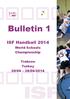 Bulletin 1. ISF Handball World Schools Championship