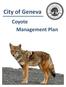 City of Geneva. Coyote Management Plan