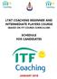 LTAT COACHING BEGINNER AND INTERMEDIATE PLAYERS COURSE (BASED ON ITF COURSE CURRCULUM)