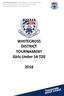 WHITECROSS DISTRICT TOURNAMENT Girls Under 14 T20
