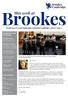 Brookes. Weekly news & events taking place at Brookes Cambridge Issue 3