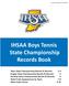 IHSAA Boys Tennis State Championship Records Book