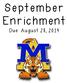 September Enrichment. Due: August 28, 2014