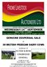 WEDNESDAY 14 TH SEPTEMBER SALE TIME: 11.00AM FOLLOWING SALE OF COMMERCIAL DAIRY CATTLE