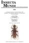 Insecta MundiA Journal of World Insect Systematics