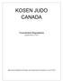 KOSEN JUDO CANADA. Tournament Regulations. Updated February 13, 2017