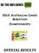 2013 AUSTRALIAN CANOE MARATHON CHAMPIONSHIPS OFFICIAL RESULTS