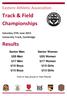 Track & Field. Championships. Results. Eastern Athletic Association. Saturday 27th June 2015 University Track, Cambridge