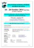 18 20 October 2014 (Sat-Mon) at AELEC, Tamworth
