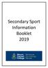 Secondary Sport Information Booklet 2019