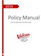 Policy Manual Vulcan Golf and Country Club