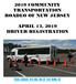 2019 COMMUNITY TRANSPORTATION ROADEO OF NEW JERSEY APRIL 13, 2019 DRIVER REGISTRATION YOU HAVE TO BE IN IT TO WIN IT