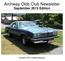 Archway Olds Club Newsletter September 2015 Edition. Gerald's 1977 Cutlass Supreme