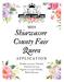 2019 Shiawassee County Fair Queen Contest Application