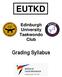 EUTKD. Edinburgh University Taekwondo Club. Grading Syllabus