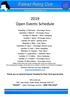 2019 Open Events Schedule