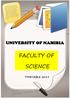 UNIVERSITY OF NAMIBIA FACULTY OF SCIENCE TIMETABLE P a g e