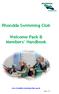 Rhondda Swimming Club. Welcome Pack & Members Handbook