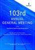 103rd ANNUAL GENERAL MEETING. of the Auckland Swimming Association