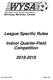 League Specific Rules. Indoor Quarter-Field Competition