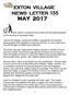 EXTON VILLAGE NEWS LETTER 155 MAY 2017