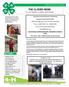THE CLOVER NEWS. For 4-H Families, Leaders, and Friends. Dear 4-H and FFA Families,