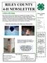 RILEY COUNTY 4-H NEWSLETTER