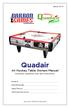 Quadair. Air Hockey Table Owners Manual. Assembly operation and care instuctions. Serial # Distributed By. Sales Person. Technical Service #