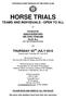 HORSE TRIALS TEAMS AND INDIVIDUALS - OPEN TO ALL