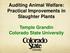 Auditing Animal Welfare: Practical Improvements in Slaughter Plants. Temple Grandin Colorado State University